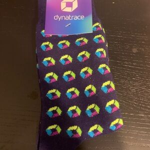 Dynatrace Navy and Multicolor Patterned Socks